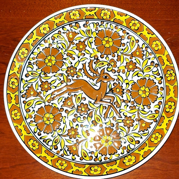 2 /$20 πVintage Greek wall plate yellow ππΏ π¦ embossed 8.5" Greece - Picture 12 of 12